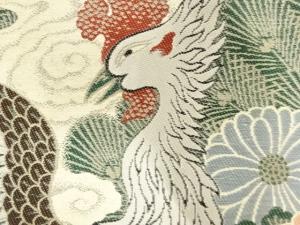 ¨̮⃝ アンティーク鳳凰 緑色 丸帯 引き抜き柄 ̮⃝ アンティーク鳳凰 緑色 丸帯 引き抜き柄